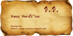Vass Veréna névjegykártya